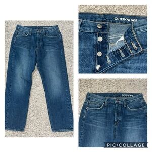 Outerknown Sea Coast Boyfriend Fit Button Fly Organic Cotton Blue Denim Jeans 27